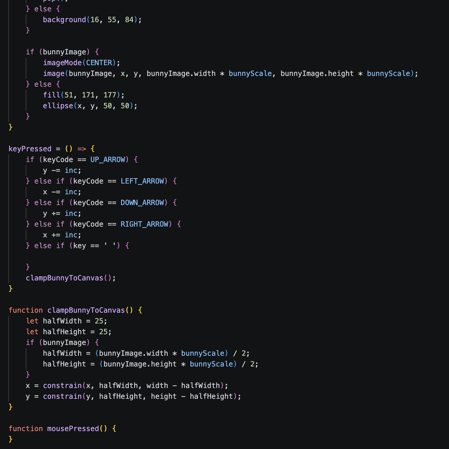 Code used from activity 1 to test the conductivity of different materials with the Makey Makey.
