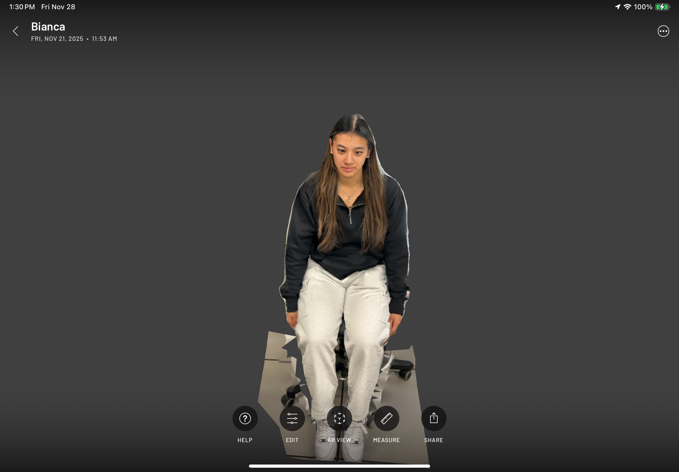 Tested scanning full body with Scaniverse.