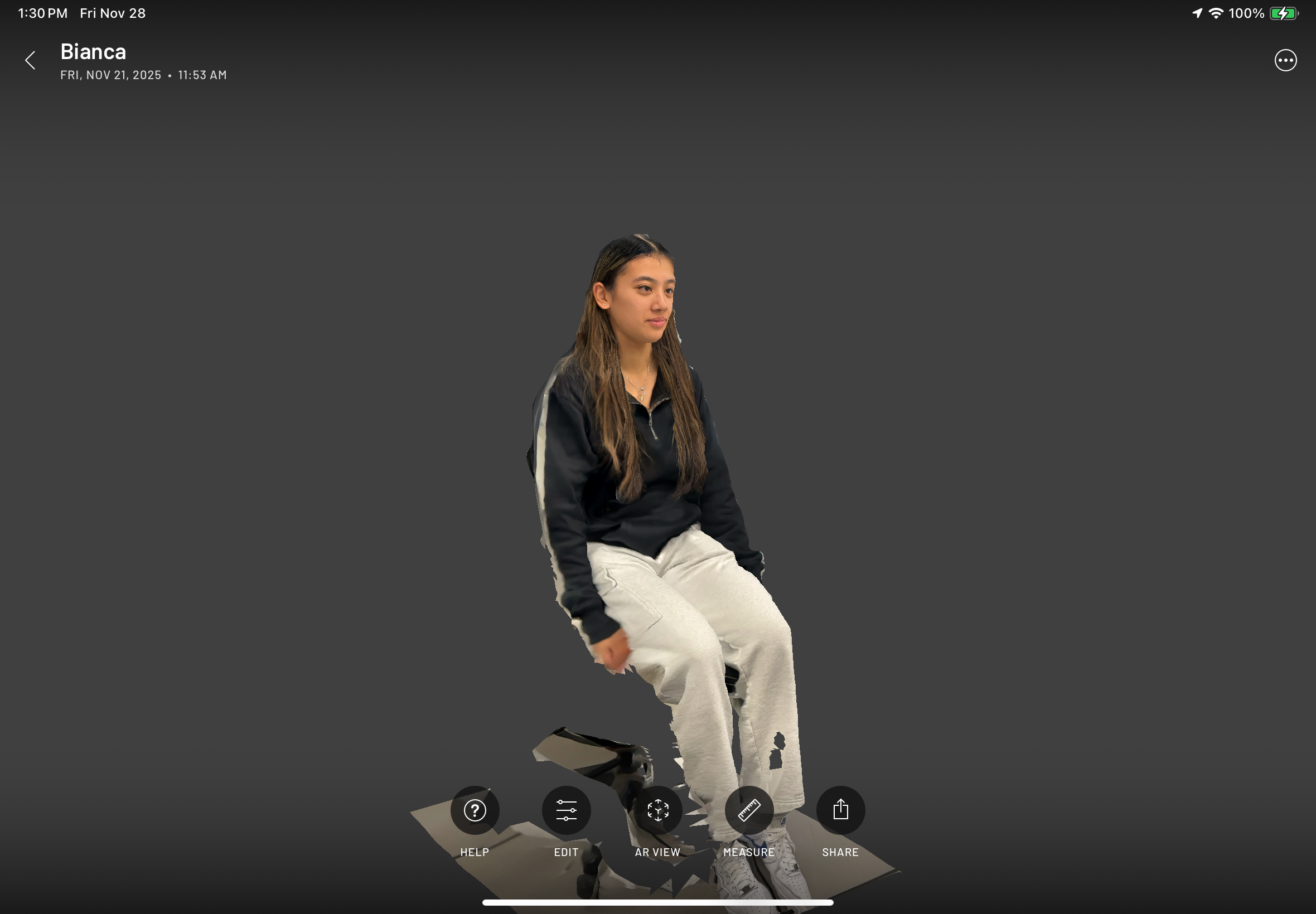 Tested scanning full body with Scaniverse.